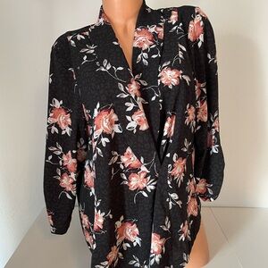 Torrid Black Floral Blazer open front